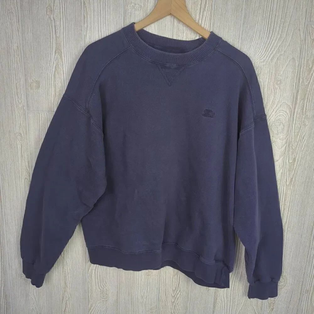 Vintage 90s Starter ProBO Mens Large Pullover Sweatshirt Navy Blue Heavyweight